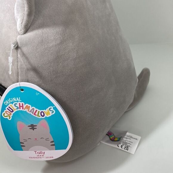 Kellytoy 2018 Squishmallow 8” Tally the Grey Tabby Cat Plush - Picture 7 of 7